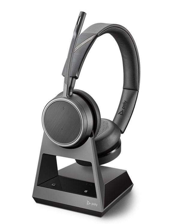 PL-212731-05 A favorite of office workers and IT people. The Voyager 4200 UC series. Poly Voyager 4220 Stereo headset. Suitable for desk phone, PC and mobile with USB-A connection.